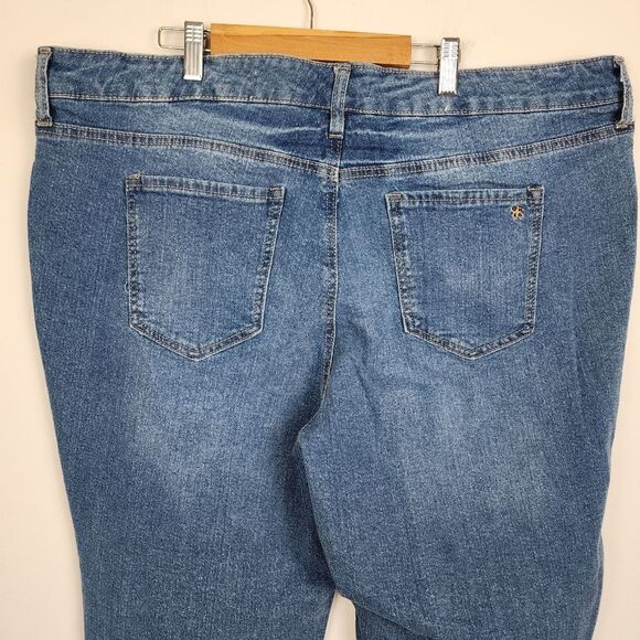 Jessica Simpson Cropped Jeans Blue Denim Slim Straight High Rise Plus Size 20W - Picture 10 of 16